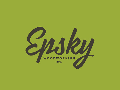 Epsky Woodworking branding lettering mark script type typography wood wordmark