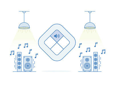 Remote Illustration icon illustration light music remote speakers volume