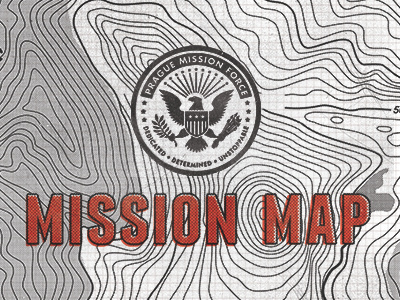 Mission Map black dedicated details determined dust eagle espionage force grid grit halftone justin justin schafer mutual of omaha map mission nebraska omaha outline paper red registration schafer seal spy texture topographical topography typography unstoppable vintage