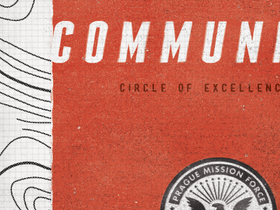 CIA Communique - Prague black communique details dust eagle espionage force grid grit halftone justin logo map mission nebraska omaha outline paper postcard prague promotion red registration schafer seal spy texture typography vintage