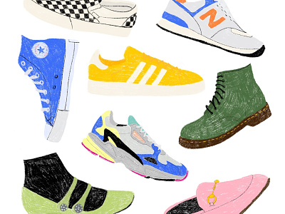 When I don't know what to draw, I draw shoes adidas argentina buenos aires design editorial female illustration ilustracion new balance nike shoes