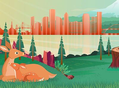 Portland design graphic design illustration illustrator nature vector