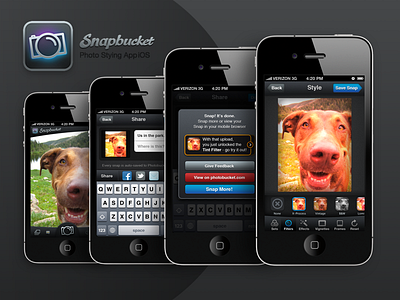 Photo Sharing App Snapbucket app effects filters icon icons ios iphone photos ui ux visual