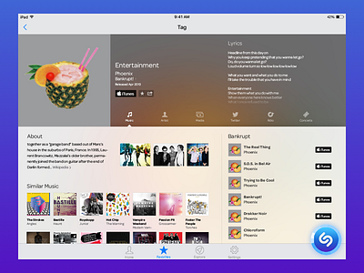iPad Music Concept - Shazam