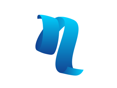 n application concept design gradient initial logo n