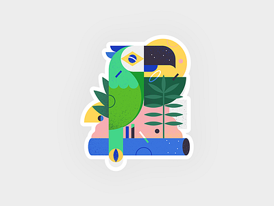 Brazilian parrot in the jungle