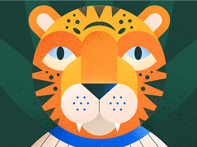 A Paper Tiger animal face feline fierce geometric grain illustration jungle paper savage texture tiger
