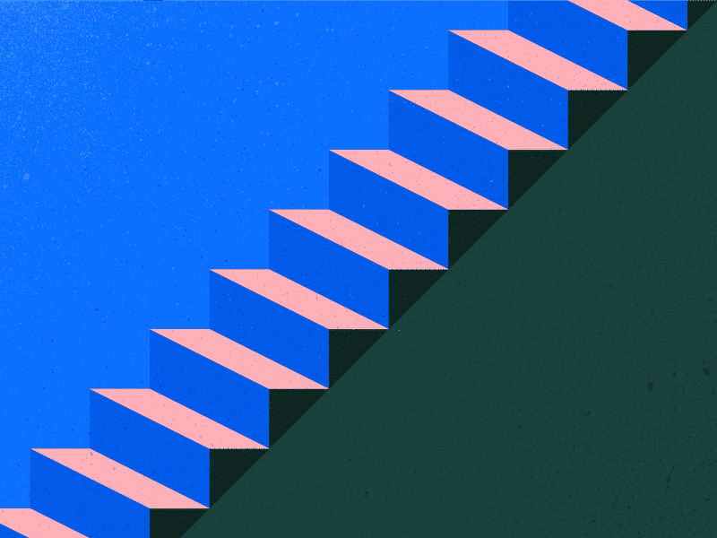 Up or down animation geometric gif grain illustration motion perspective shapes stairs texture