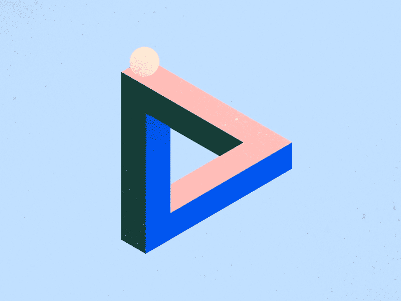 Penrose Triangle animation geometric grain illustration impossible motion penrose perspective shapes texture triangle
