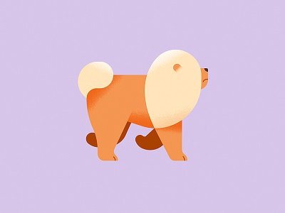 Dog animal chowchow dog geometric grain illustration texture vector