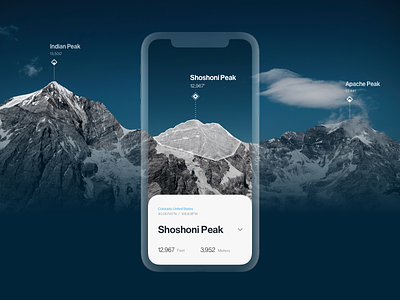 Peak Finder app ar camera augmented reality climbing hiking identification ios location map mobile mountain outdoors