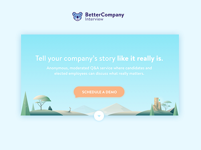 BetterCompany Interview anonymous demo demo page illustration interview intro nature schedule website workplace