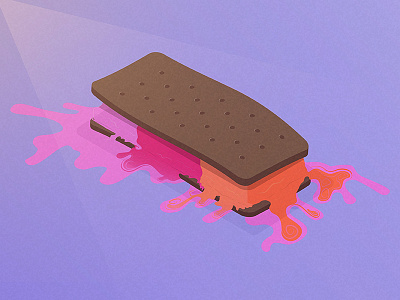 Ice Cream Sandwich ice ice cream sandwich illustration melt melting summer treats vector