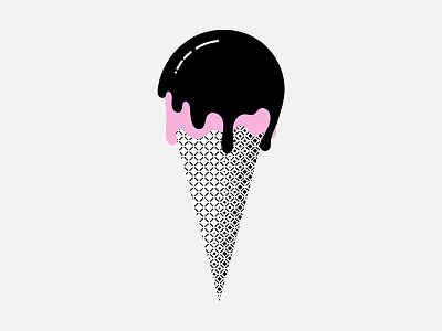 Waffle Cone abstract chocolate cone graphic design ice cream illustration illustrator liquid melt minimal pattern vector