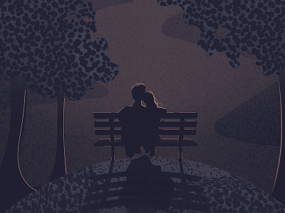 A Quiet Night – detail shot abstract couple details highlights illustration love night texture