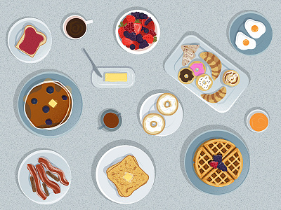 Breakfast breakfast eat food grain illustration pancakes pastries textures vector waffles