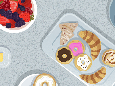 Breakfast – detail shot breakfast eat food fruit grain illustration pastries textures vector