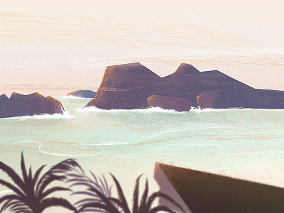 Secret Cove beach cliff cove island landscape ocean paradise rocks sunrise sunset trees water
