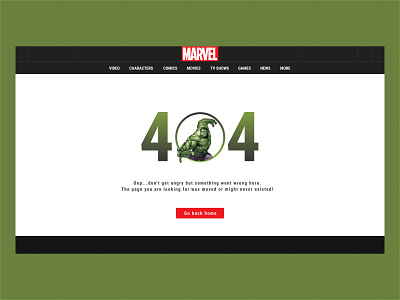 404 Error Marvel page 404 404 error page 404page dailyuichallenge error message hulk marvel marvel fanart marvel studios marvelcomics marveldesign marvelhulk uidesign uiux uiux design