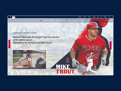 Major League Baseball Homepage baseball games homepage design landingpage league mlb players scores sport uiux uxuidesign webdesign