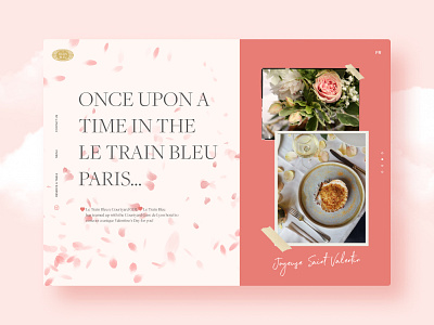 Le Train Bleu Promotional Website food french instagram le train bleu love menu offer paris promotional reservation restaurant rose theme ui ui ux valentine day website website design