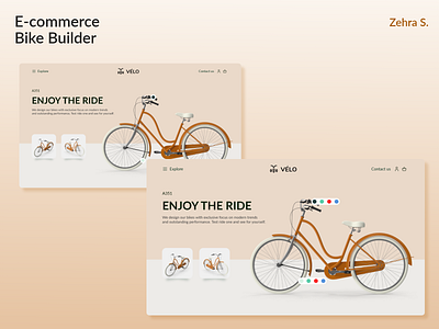 E-commerce Bike Builder bicycle bike buy customized ecommerce elements family landing page parts ride ui ux website