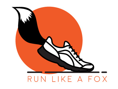 Run Like A Fox flat fox illustration race run shoe t shirt tail vector