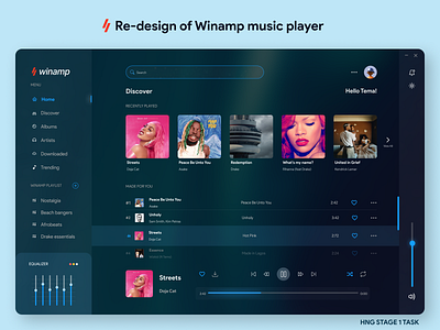 Wianamp Desktop Music Player apple music design hng music player spotify ui uiux design winamp