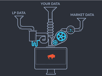 Bison Machine Large 03 bison data financial tech illustration info graphic machine technology