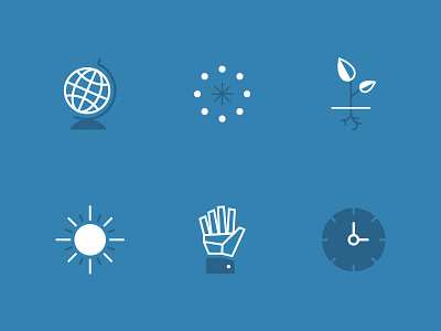 Book Icons clock globe hand icons illustration plant sun