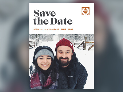 Save the Date clean pinecone save the date simple