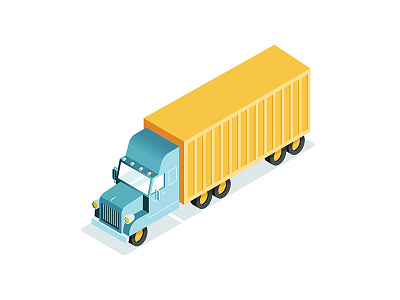 Semi Truck illustration isometric semi truck truck