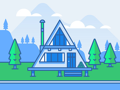 Zillow - Cabin a frame background cabin forest home house illustration mountains