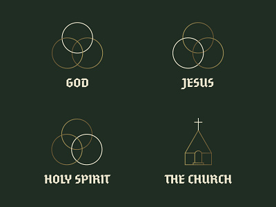 Creed - Series Icons - 1 apostles church creed cross geometric icons line art trinity