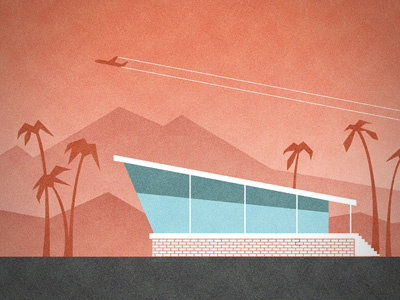 Palm Springs illustration mid century modern palm springs