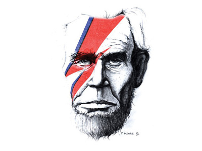 Abe Insane abraham lincoln david bowie illustration sketch