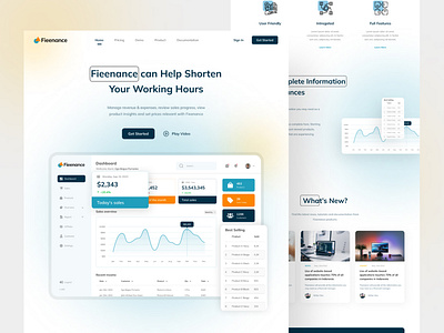 Fieenance Dashboard Landing Page - Exploration agency corporate crerative dashboard design finance graphic design homepage landing page ui ui design uiux ux design