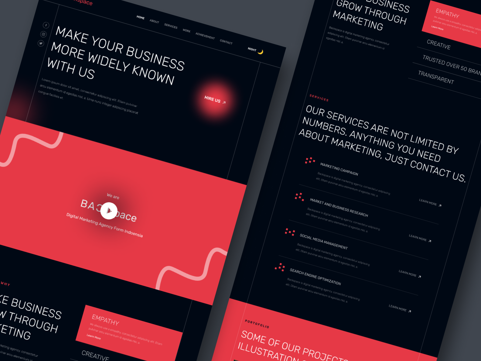 Backspace - Digital Marketing Agency Exploration by Triadix on Dribbble