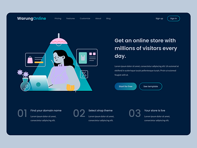 Online Shop Agency Hero Section - Exploration agency corporate crerative online shop online store ui ui design uiux ux design
