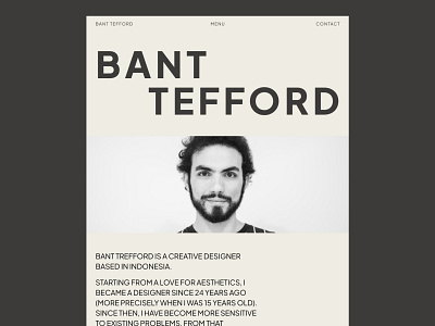 Bant Tefford - Creative Designer Portofolio agency corporate crerative design person portofolio ui ui design uiux ux design
