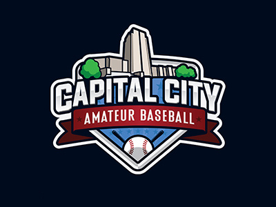 Capital City Amateur Baseball baseball bat bismarck capital logo north dakota