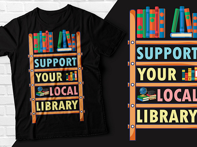 Local Library T-tshirt Design best selling t shirt book t shirt graphic design illustration motion graphics tee design typography