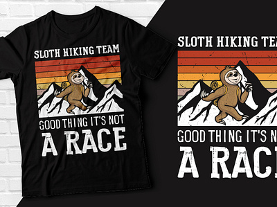 Sloth Hiking Team T-shirt best selling t shirt branding design graphic design illustration motion graphics tee design typography