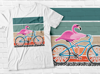 Flamingo Cycling T-shirt best selling t shirt branding design graphic design illustration motion graphics tee design typography