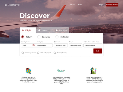 goMeta Travel UI branding design logo ui ux