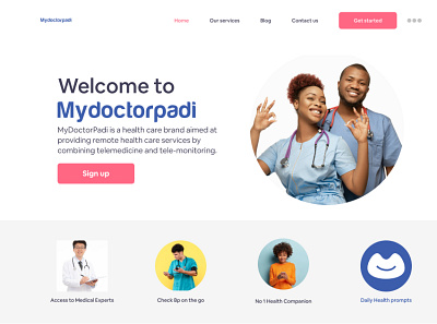 Medical Landing page design illustration ui ux