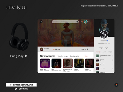 #DailyUI web music app adobe app branding design figma illustration ui ux