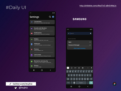 #DailyUI Settings UI mobile screen.