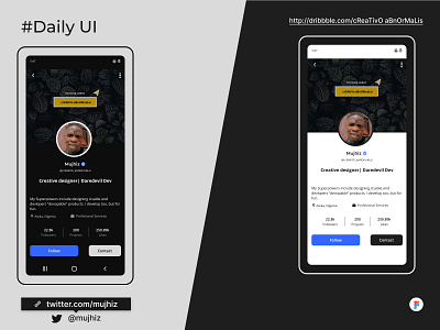#DailyUI Mobile screen for profile page app branding design illustration ui ux