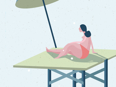 Sunbather drawing illustration illustrator sun texture vector woman